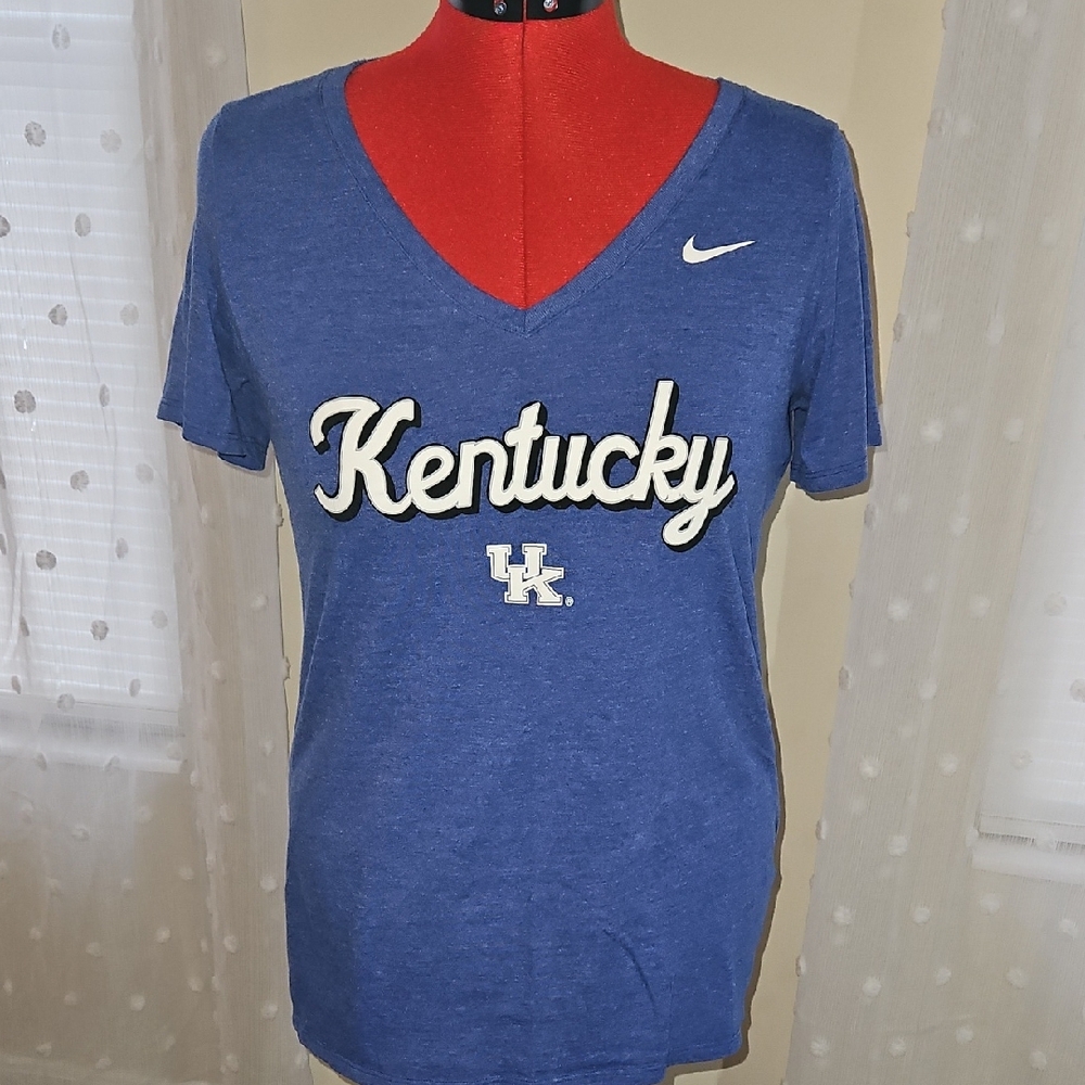 Nike Blue Athletic V-Neck Tee